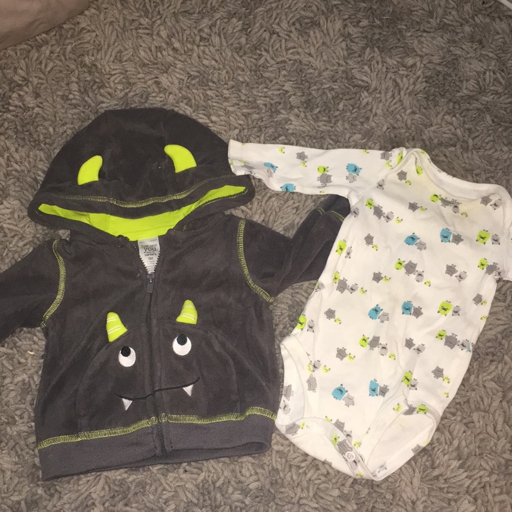 Monster onesie and hoodie